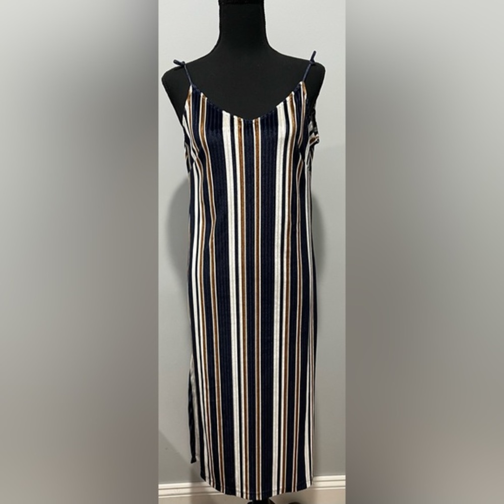Ixiah striped velvet dress . Size 2